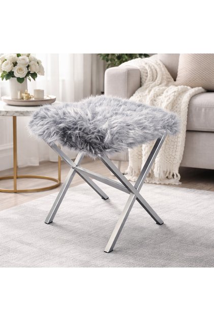 Rabbit Puf Gümüş