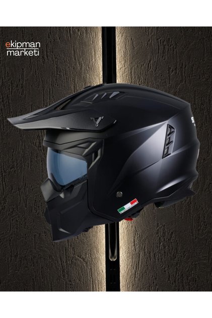 SEUL Matt Black Modüler Kask
