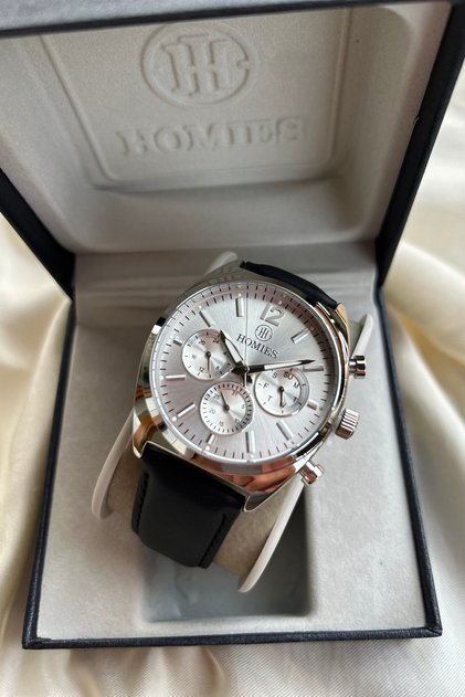 Men's Wristwatch with Leather Strap and 2 Year Warranty as a Gift