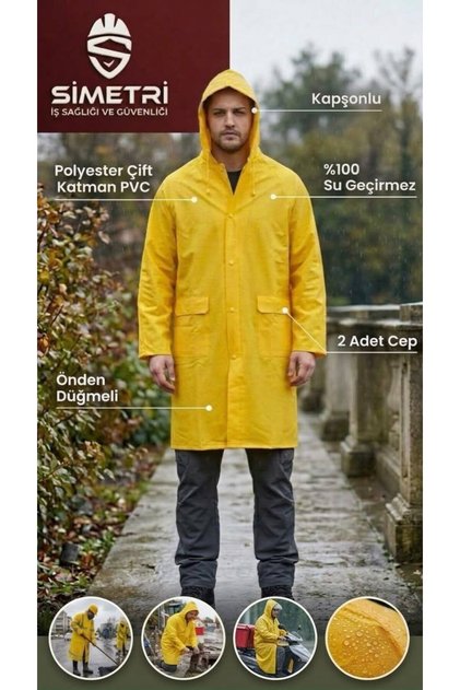 Lüx Sarı Yağmurluk Kalın Polyester