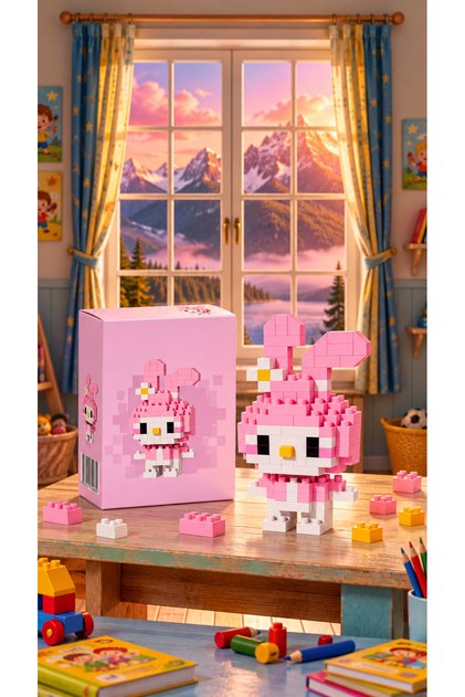 My Melody BRİCKS PEMBE TAVŞAN FİGÜRLER | Sevimli Blok Karakterler - 1 Adet (C-1015)