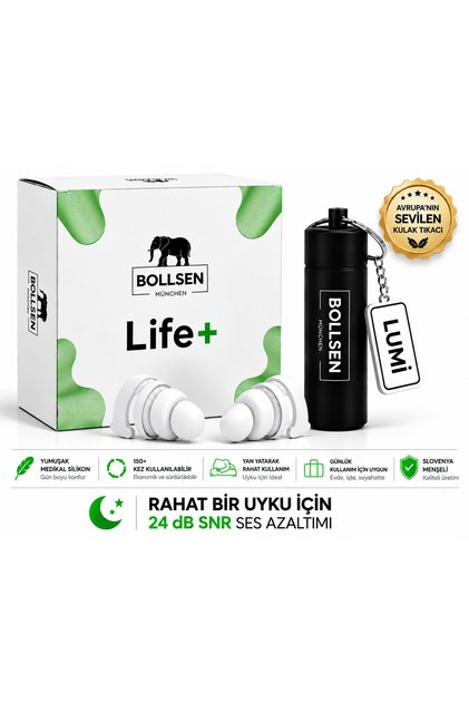 Life+ Uyku Kulak Tıkacı 24 dB SNR Silikon Gürültü Azaltma Horlama ve Ses Azaltma, 150+ Kullanım