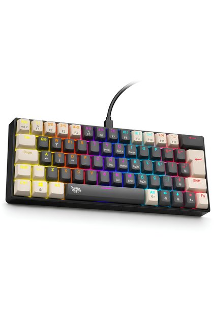 60% Kablolu Mekanik RGB Gaming Klavye Mavi Switch Hot Swap 61 Tuşlu Oyuncu Klavyesi Örgü Kablo