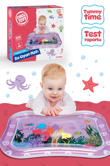 Bebek Su Oyun Matı Tummy Time Karın Üstü Aktivite Zamanı - (PEMBE)