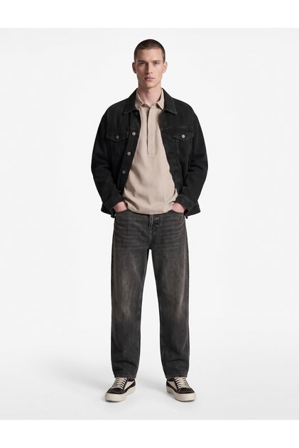 Comfortable Fit Cotton Pocket Baggy Jean Trousers