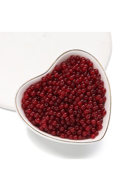 100pcs Dark red 50/100pcs 4mm Colored Glass Imitation Jade Round Beads Spacer Beads for DIY Earrings