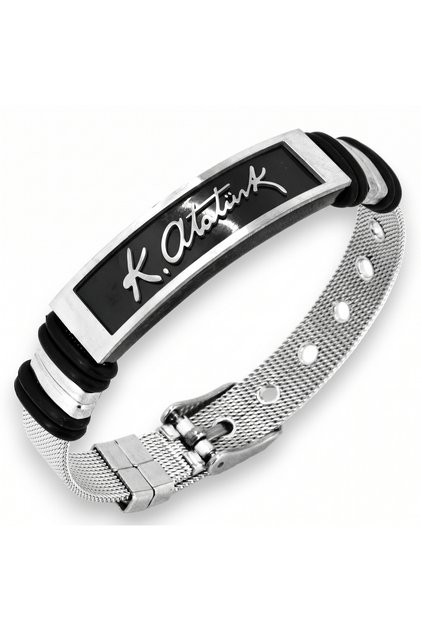 K. Atatürk Signed Belt Model Men's Steel Bracelet Scb22