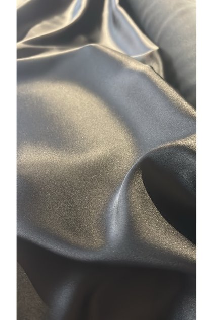 Satin Evening Dress Black Fabric