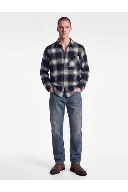 Regular Fit Pocketed Buttoned Classic Collar Long Sleeve Lumberjack Shirt