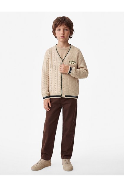 Buttoned Loose Fit V-Neck Long Sleeve Knitwear Cardigan