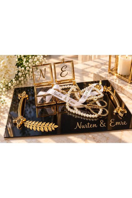 İNCİLİ YÜZÜK KURDELESİ BEYAZ RENK , SÖZ - NİŞAN KURDELESİ kişiye özel , GOLD veya GÜMÜŞ renk Dökülen model