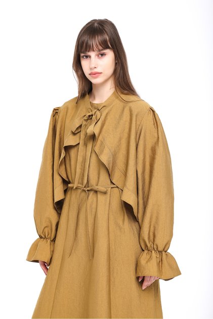 Bolero Gilet Dress Set Oil Green