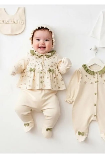 Baby Girl Minizeyn 0-3 Months Crispy Flower Set of 10