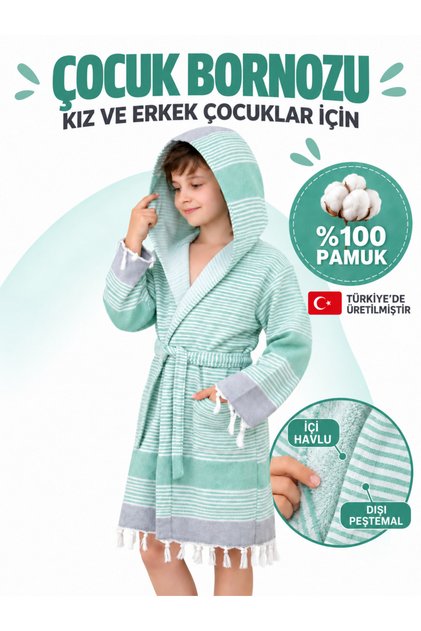 Mira Children's Towel Peshtemal Bathrobe Unisex - 100% Cotton