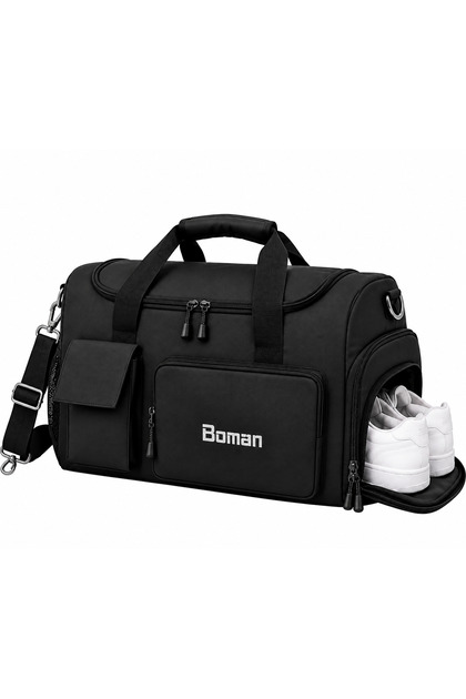 Large Volume Travel Fitness, Sports Bag with Front Pocket, Long Strap and Shoe Compartment, Cabin Size Printed