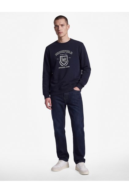 Long Sleeve Printed Three Thread Ribbed Crew Neck Printed Sweatshirt