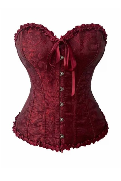Bordo Vintage Korse Büstiyer - Bordo Victorian Vintage Gotik Kadın Korsesi