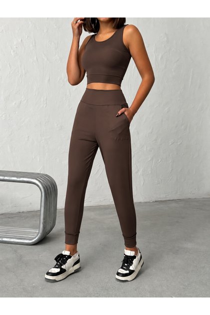 Yüksek Bel Dar Paça Jogger Eşofman Altı
