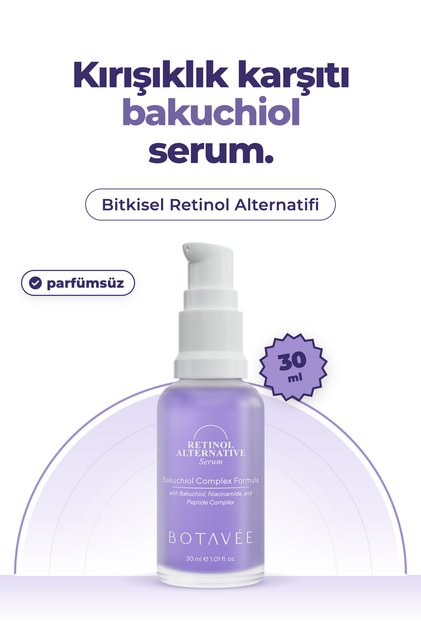 Bakuchiol Serum - Retinol Alternatifi Yaşlanma Karşıtı, Canlandırıcı ve Aydınlatıcı Yüz Serumu - 30 ml