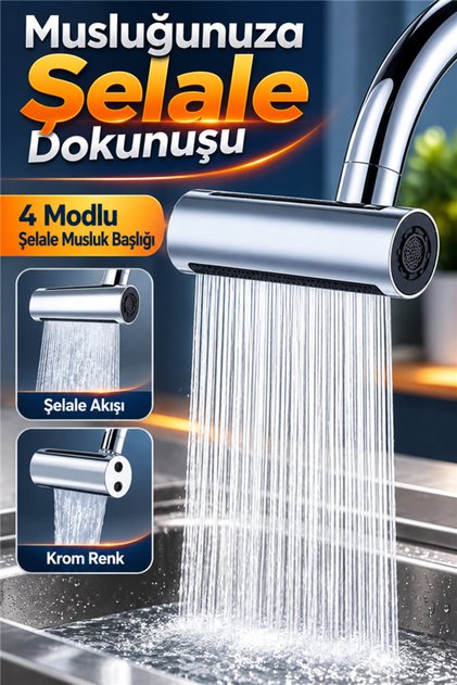 Saving 4 Modes Waterfall Adjustable Faucet Head Kitchen Bathroom Aerator Sink Sink Faucet