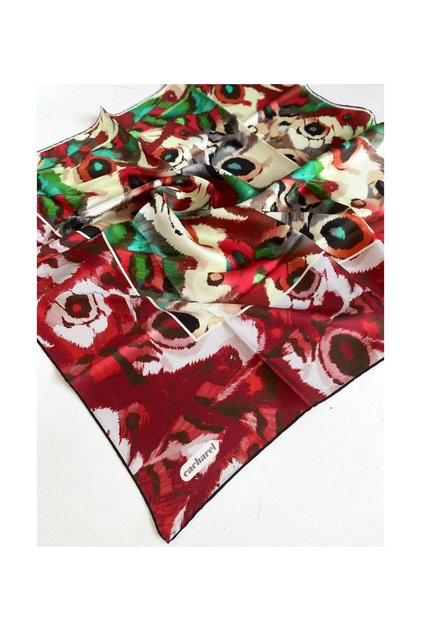Pure Tivil Silk Scarf 8680313 - 911 Red Mixed Pattern