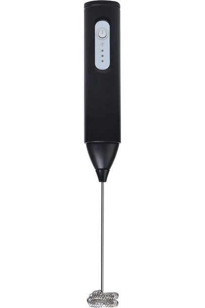 Rechargeable Milk Frother with Stainless Steel Rod & ABS Body | 3-speeds - Light/Mid/Strong, Type-C Charging, Silent Operation, Indicator Light | 3W SMF-701 Black