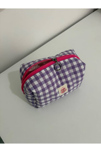 Cindy Makeup Bag with Strawberry Lining - Medium Size