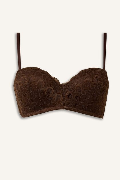 Lace Detailed Micro Covered Padded Underwire Strapless Bra H8023Ax26Au