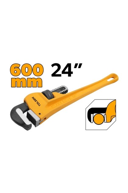 24 Inch 600mm Heavy Duty Pipe Wrench, Carbon Steel Adjustable Jaw Plumbing Wrench with Serrated Teeth for Large Diameter Water Pipe Gas Pipe Commercial Industrial Repair
