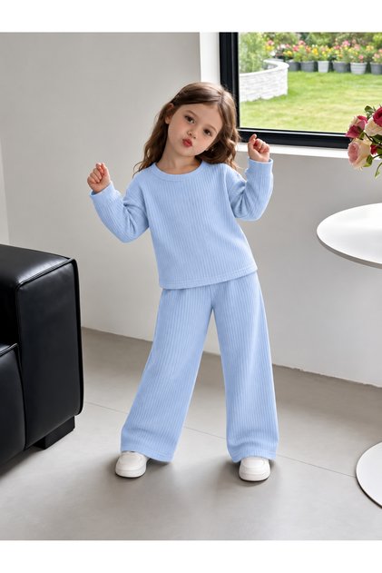 Children's Patterned Pajama Set – Long Sleeve Soft Comfortable Top and Bottom Pajama Sets