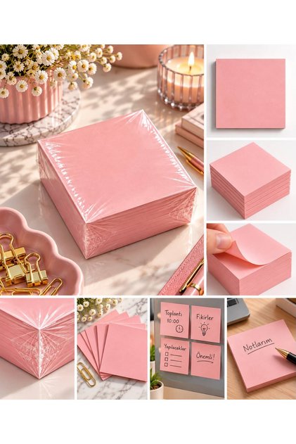 Cube Notepad, 8X8 Cm, Non-Sticky Note Paper, Pink Color Note Paper, Notepad Refill Paper