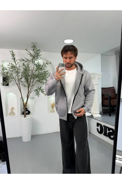 RL Model 3iplik Şardonlu Oversize Kapüşonlu Hırka