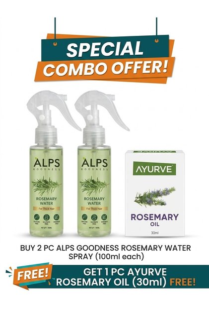Alps Goodness Rosemary Water Spray (100ml, Pack of 2) 30ml Rosemary Oil free