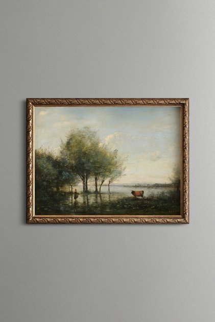 Willow Trees by the Lake - Vintage Patterned Painting - Fine Model