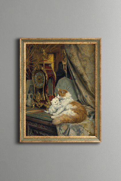 Cats among Antiques - Vintage Patterned Painting - Fine Model