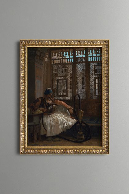 Albanian in Repose - Vintage Patterned Painting - Fine Model