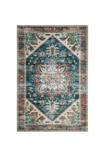 Carpet Rug Anti-Slip- Size- 183 x 275 cm - 6 x 9 ft | Royal Heritage Design | Color- Slate Blue| Ideal as Carpets for Living room, Bedroom & Office