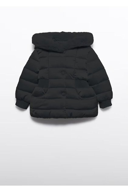 Abel&Lula Girls' Hooded Inflatable Coat Black 5813
