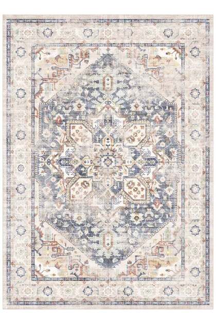 Carpet Rug Anti-Slip- Size- 244 x 305 (8x10 ft) | Color- Blue Khaki