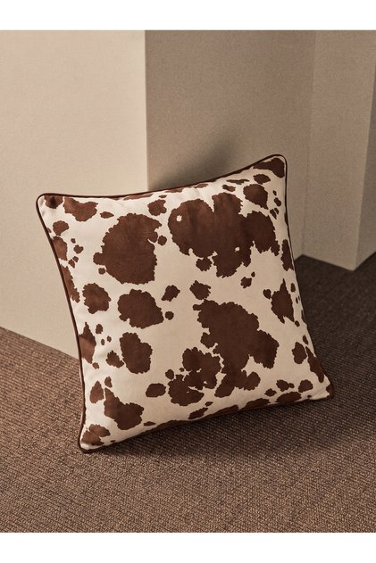 Cocoa Brown Patterned 45X45 cm Decorative Throw Pillow Cover