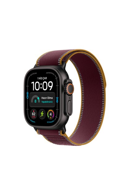 Watch Ultra 4 GPS + Cellular 49mm Siyah Titanyum Kasa - Bordo Trail Kordon - M/L