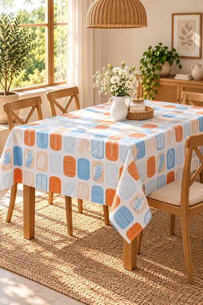 Liquid-Proof Oilcloth Straw Round Tablecloth | Stain-Resistant, Easy-To-Clean Pvc Tablecloth