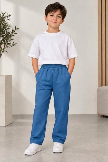 Children's Unisex Comfortable Cut Pants with Elastic Waist