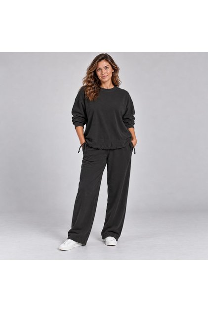Women's Modal Pique Fabric Front Tie Detailed Top and Bottom Set Mta2574