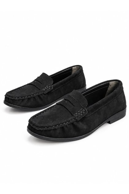 Women's Black Suede Casual Laofer