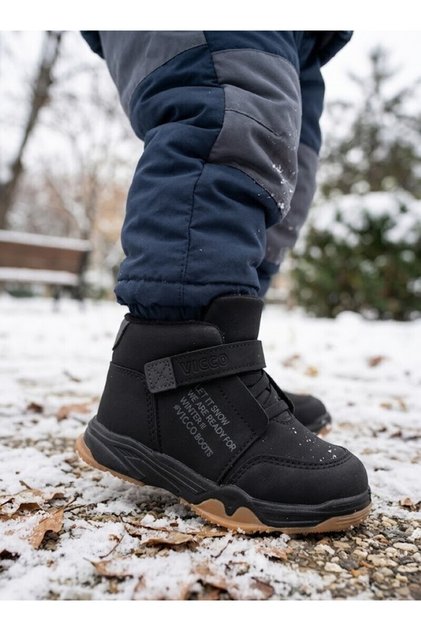 Outdoor winter baby kids casual boots black