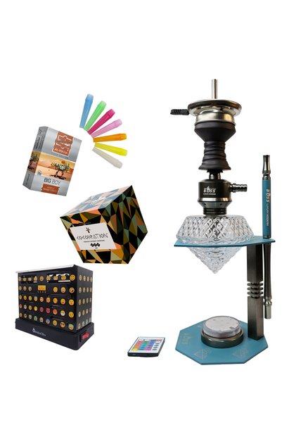 SET NARGHILEA AL MASA COMPLET - ARGINTIU