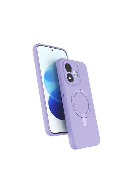 Redmi Note 17 Uyumlu Kılıf Magsafe Halkalı Extra Stand içi Kadife Yumuşak Renkli Silikon Samara Kapak