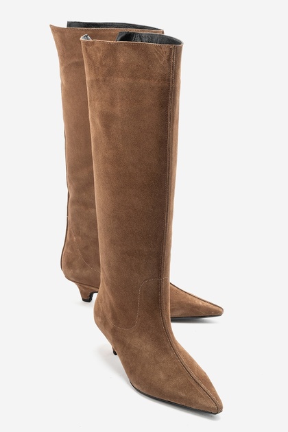 Bally Earth Suede Genuine Leather Women's Short Heeled Boots