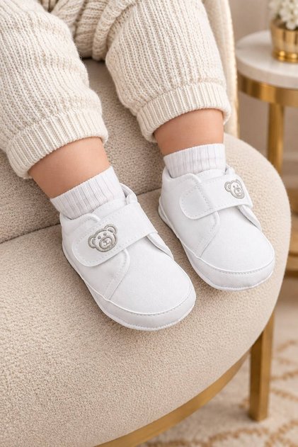 Leather Baby Shoes, First Step Baby Booties, Non-Slip Sole Sneakers